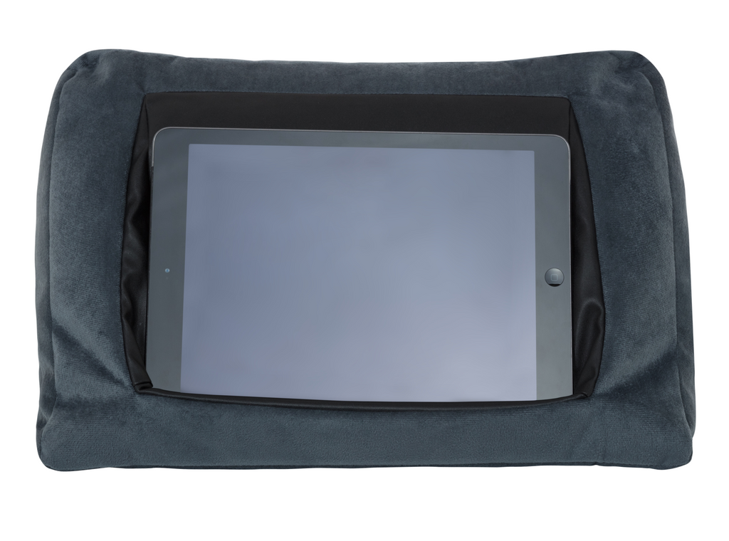 iCushion iPad Cushion Pillow Stand / Holder Velvet Blue Grey