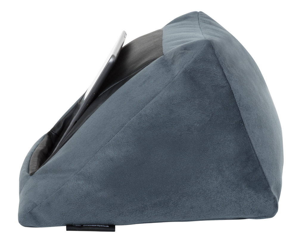 iCushion iPad Cushion Pillow Stand / Holder Velvet Blue Grey