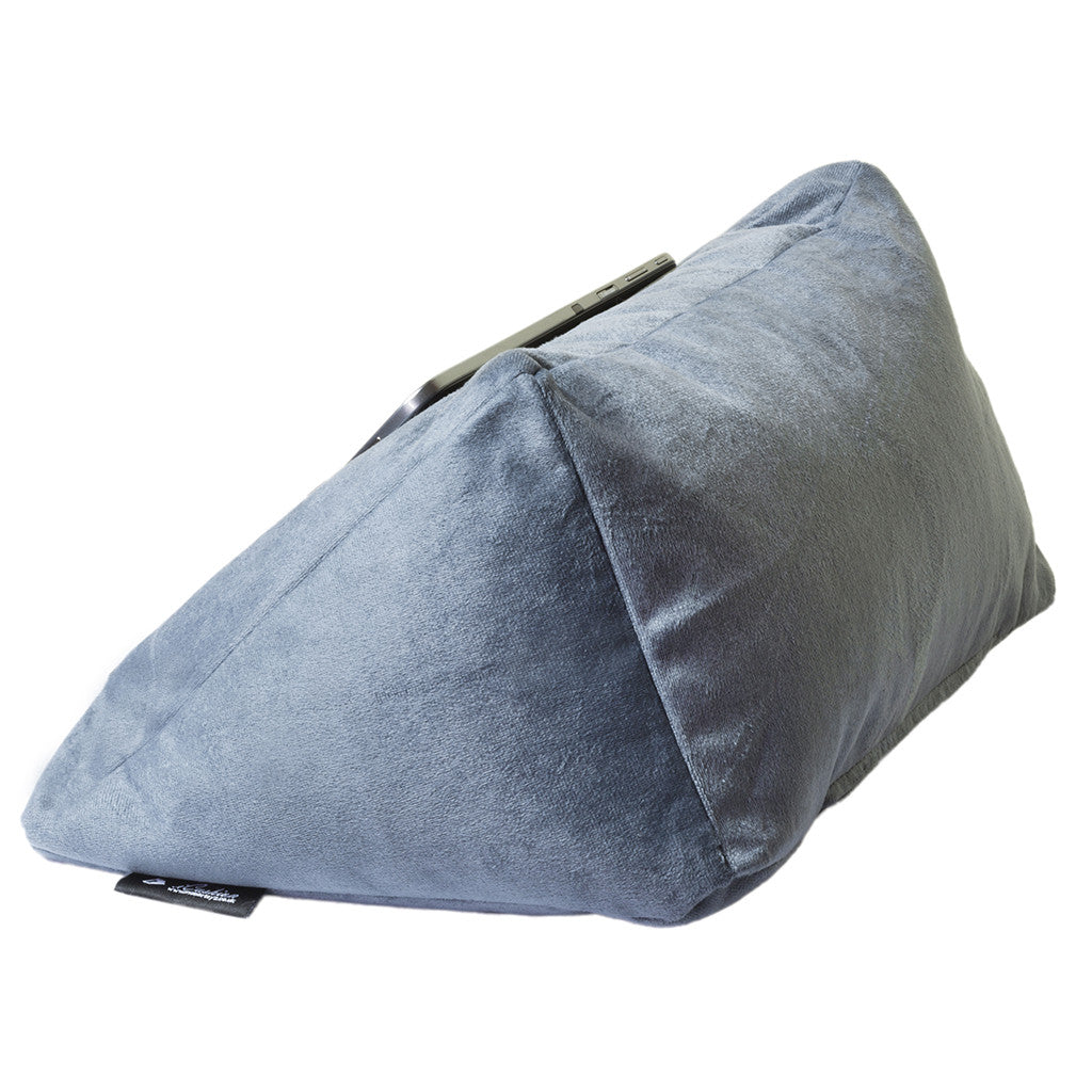 iCushion iPad Cushion Pillow Stand / Holder Velvet Blue Grey