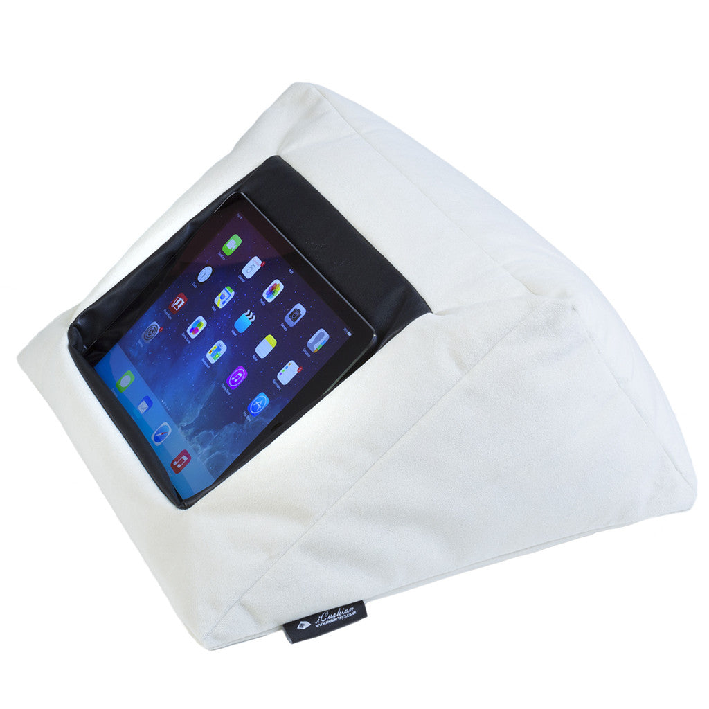 iCushion iPad Cushion Stand / Holder Velvet White