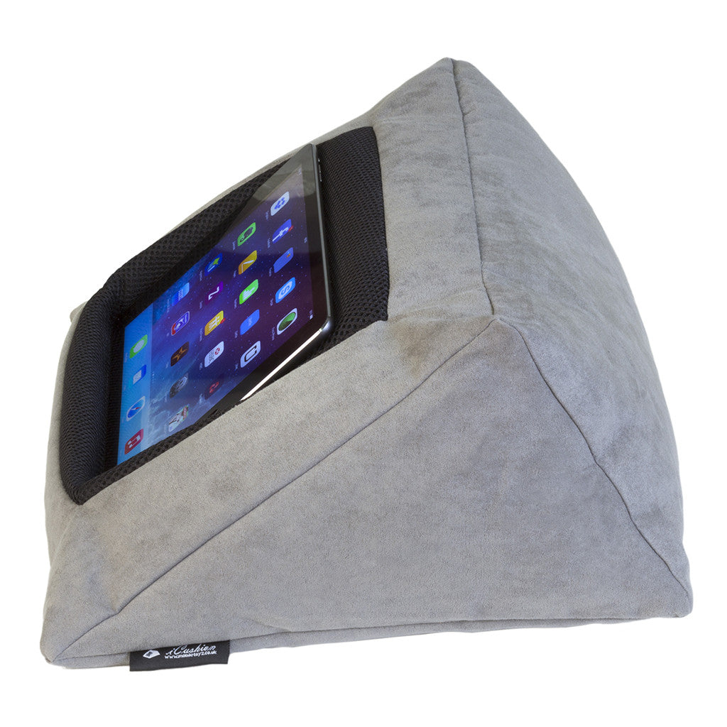 iCushion iPad Cushion Stand /Holder Pongee Silk Grey