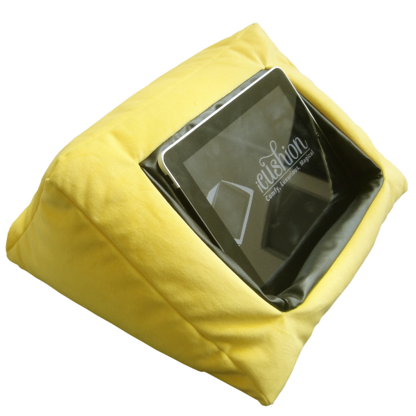 iCushion iPad Cushion Stand /Holder Velvet Yellow