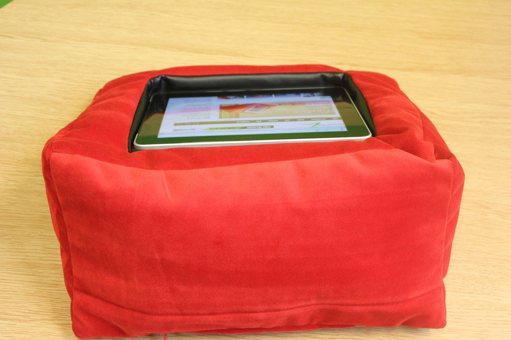 ipad cushion stand red velvet